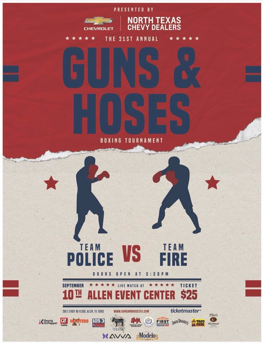Deputy Jeremy Espino, Deputy Julian Garcia, Deputy Howard Holmes, Sergeant Christopher Houston, and Officer Nathan Pena will represent the Dallas County Sheriff’s Office in the 21st Annual Guns and Hoses Boxing match! #community #dallassheriff