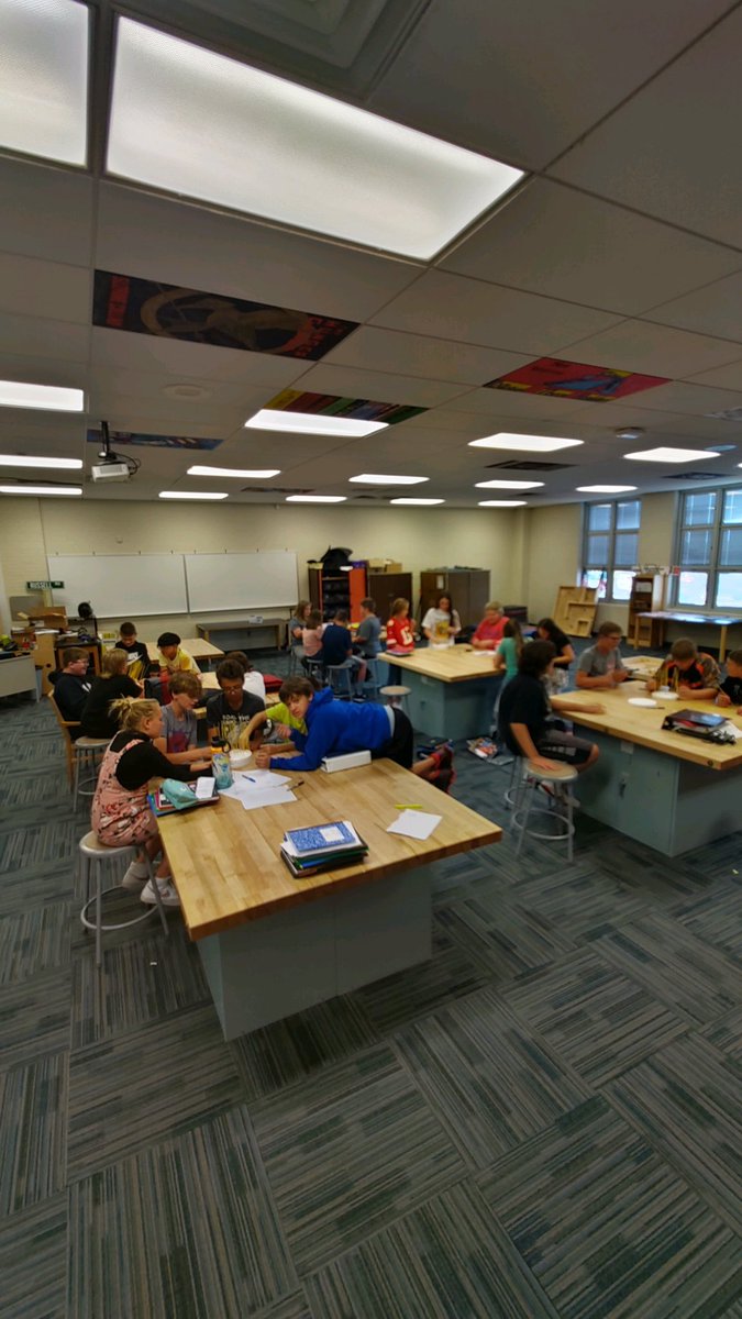 HMS_Scots's tweet photo. 6th, 7th, and 8th graders in Mr. Russell’s STEM classes starting the year off with the Spaghetti Sandwich Activity (and check out the “new” STEM/Robotics lab) #ForEachStudent https://t.co/9b1OUip5Vs