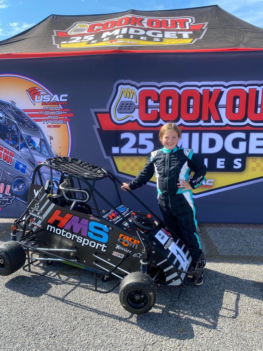hms_motorsport's tweet photo. Congrats to Samantha Paulk winning at her first @USAC25Series national race this past weekend @TooToughToTame ๐
#girlracer #hmsmotorsport #schrothracing #usac #usac25 #checkerflag @SCHROTHRACING @alpinestars
@MPI_INNOVATIONS @talonchassis
@YouthRacers @WaleroRacing https://t.co/g6XIime3fl