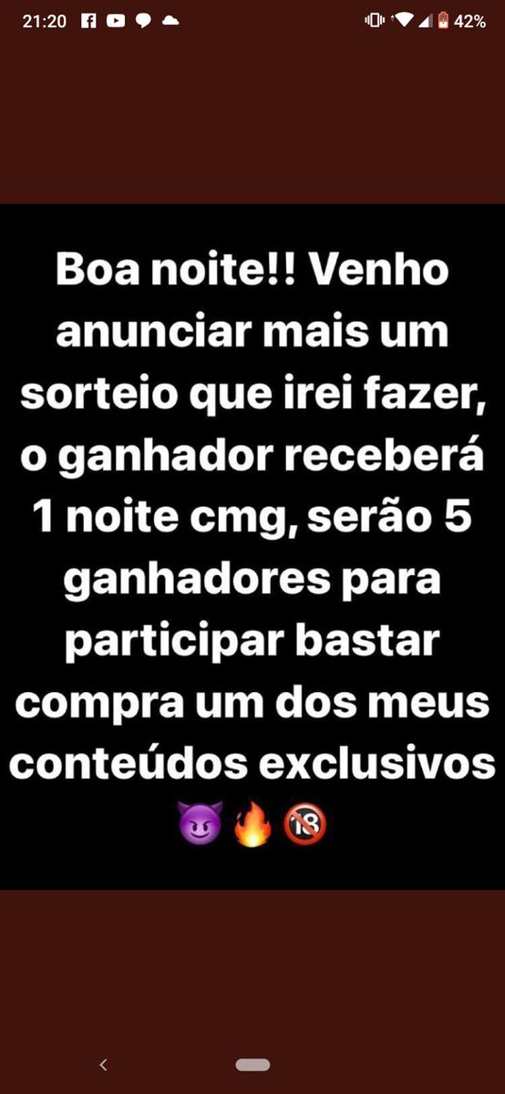 JujuDoPix5's tweet photo. VAMOS PARTICIPAR 🔞

COMPRANDO OS CONTEÚDOS NO VALOR DE 30$ VOCÊ JÁ CONCORRE O SORTEIO PRA TER UMA NOITE DE MUITO TESÃO E SEXO TOTALMENTE GRÁTIS COMIGO 😈

CHAMEM NA DM PRA PARTICIPAR https://t.co/ovxrCwNRiP