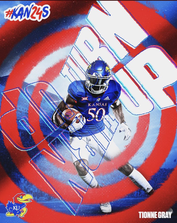 tionne_gray's tweet photo. Bless to receive my 3rd division one offer from @KU_Football @CoachLeipold @CoachTSamuel @Spitta_4  @Careydavis38 @Coach_Bullet5 @ConsciousBOAH @FB_Hawks @XLAthletes @JPRockMO https://t.co/4KCAiYpk8l