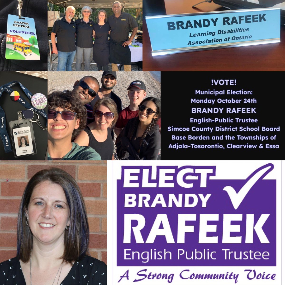 brandy_rafeek's tweet photo. I would like to introduce myself as a candidate for School Trustee in the upcoming Municipal Election (Oct 24/22). Feel free to reach out to me anytime! Please take a moment to click the link &amp; read my introduction #SCDSB #ESSA #CLEARVIEW #ADJALATOS https://t.co/dklIQMi5Vn https://t.co/kN0NXZLflp