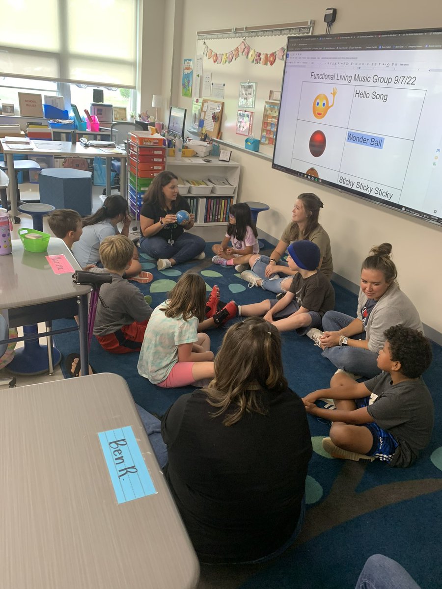 MsBeccaSLP's tweet photo. It’s always a fun day in functional living when we have a music group! Music is a language we can all understand!@JenBiroMeikle @MissKossHCS https://t.co/icXOtjtcOi