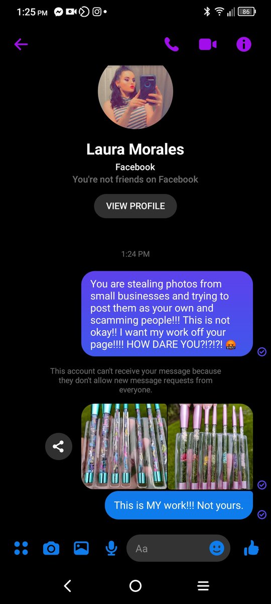 Deezwickdcharms's tweet photo. @metalheadmami 
You really fucked up. Now so many people are pissed and after you. 
Don't steal pictures of hardworking people's art and try to scam people. This is NOT YOUR WORK. https://t.co/yO9Gy06VJv