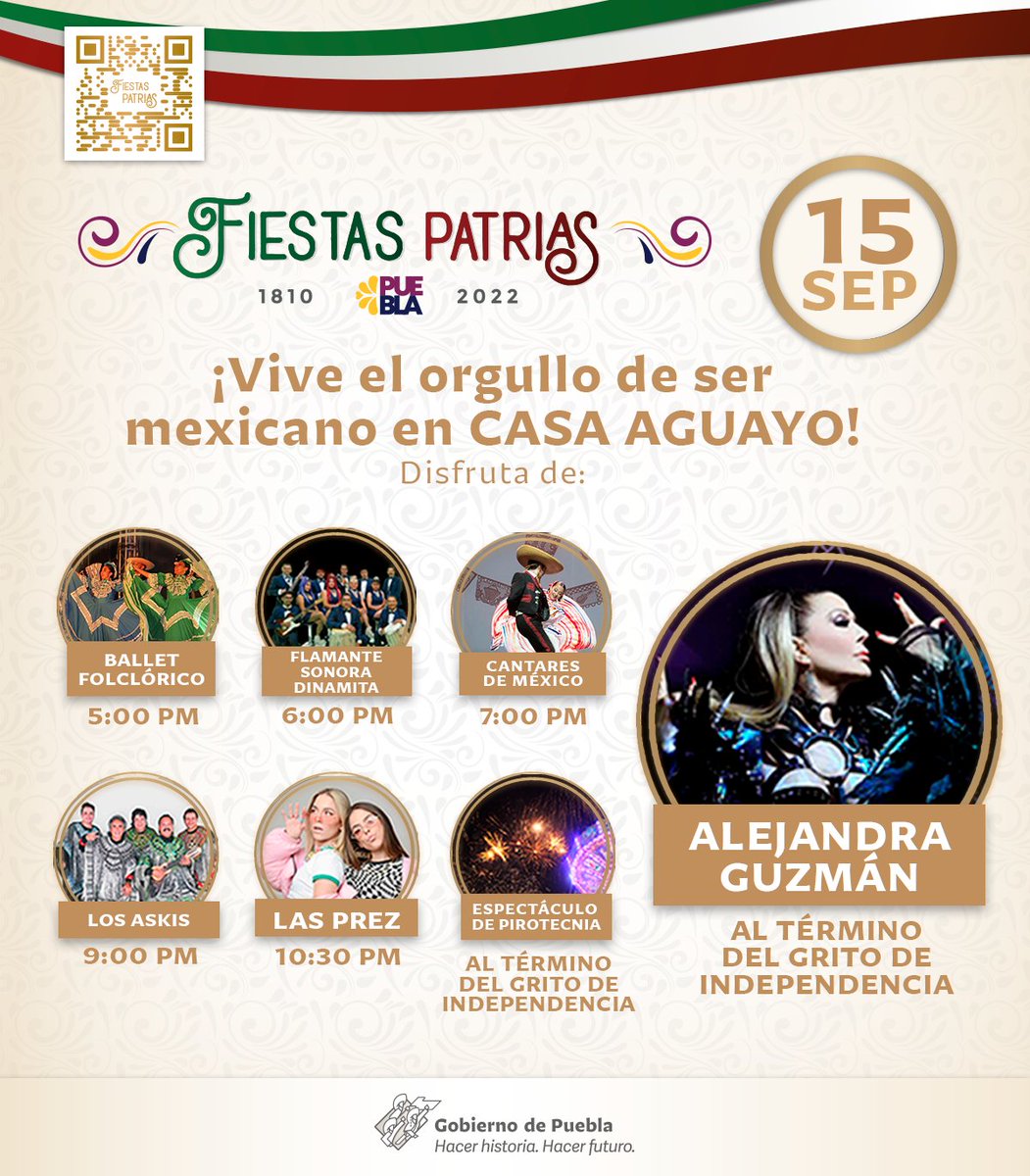 RUTA_Puebla's tweet photo. Como parte de los festejos de las #FiestasPatriasPuebla preparamos una serie de actividades para ti. 
💃Espectáculo de Ballet Folclórico
🗓14 de septiembre🔔
⏰5:00 PM
📍#CasaAguayo
¡#TienesGanasDePuebla!🎉🇲🇽
Consulta la programación artística en 💻 https://t.co/oczJwt9iIv https://t.co/oQCyYJgsSW