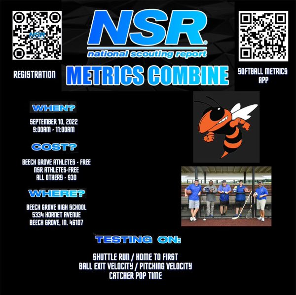 bghs_softball's tweet photo. Hosting the NSR softball metrics combine this Saturday 9-11 am. Let’s see what your numbers are!!! BG athletes are free. https://t.co/KnJeiFDzMk