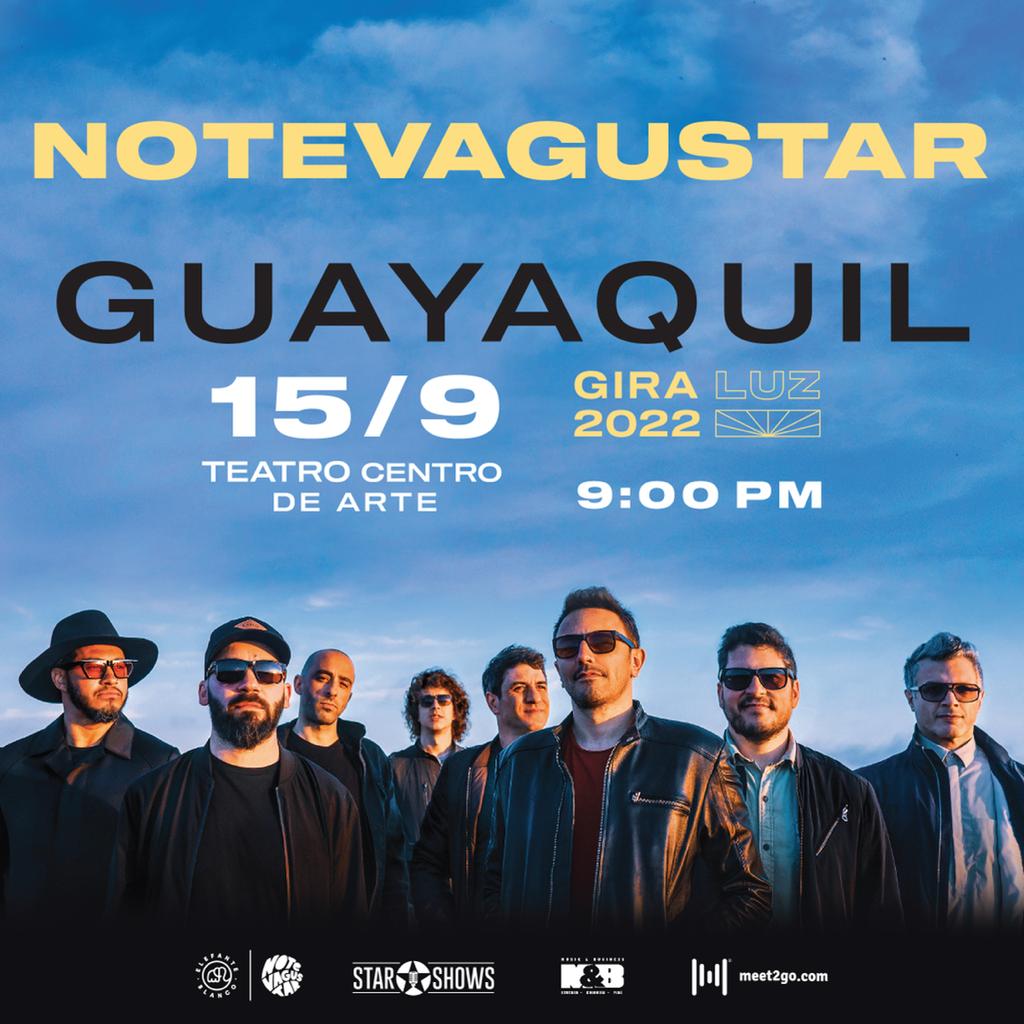 ¡@NoTeVaGust4r por primera vez en Guayaquil! 15 de septiembre en el Teatro Centro de Arte. Entradas en @meet2go 🎟️🎟️
