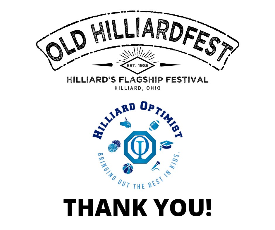 Tank you to our Partners, the Hilliard Optimist, for staffing our Old Hilliardfest beer concessions for all these years!!!