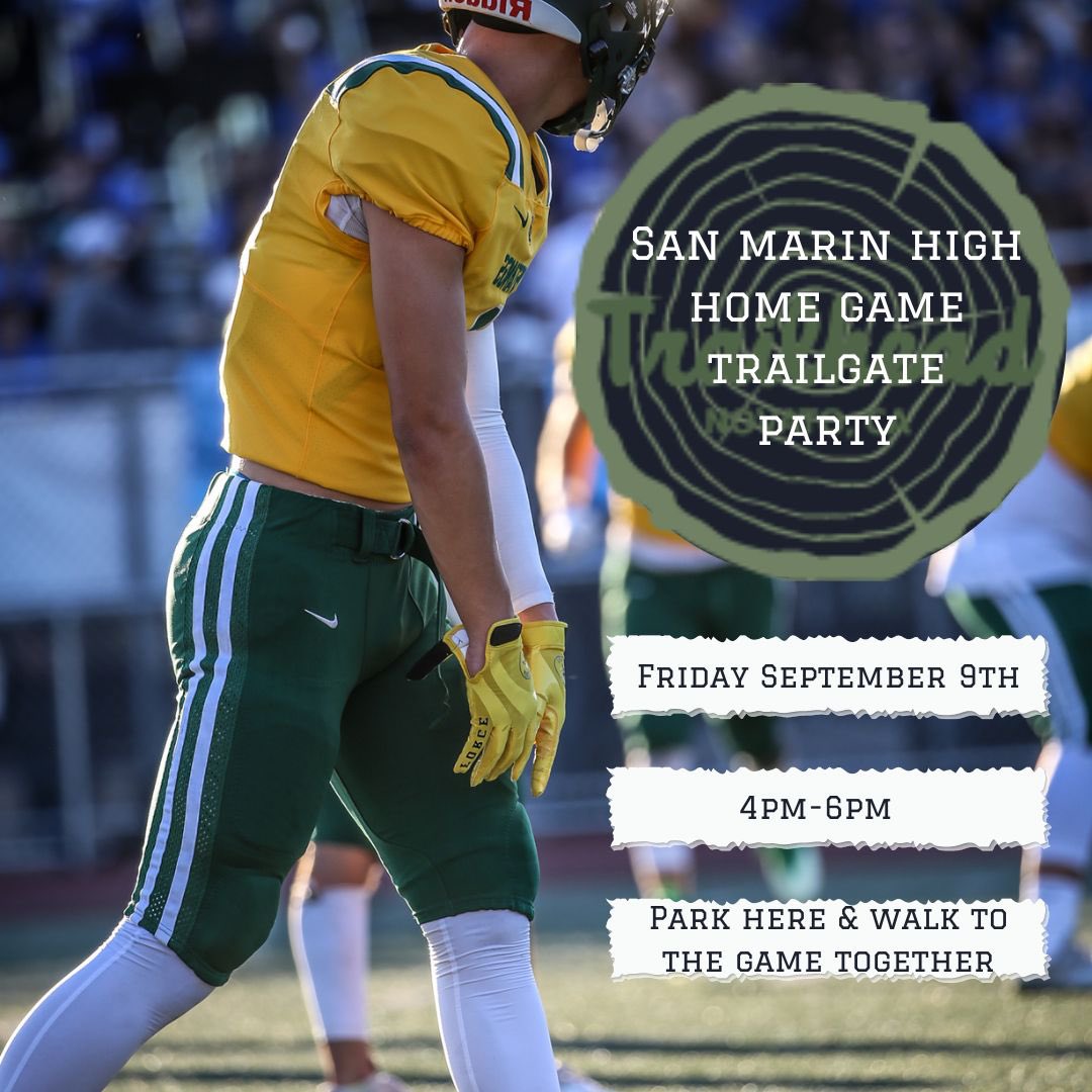 allfootballSM's tweet photo. “Trailgate Party” this Friday. Spend some time with neighbors, family and the whole community before the game. We would love @MoreauFootball fans to join us as well!!! #fridaynightlights #family #community #marinfootball https://t.co/iErQTvwM5g