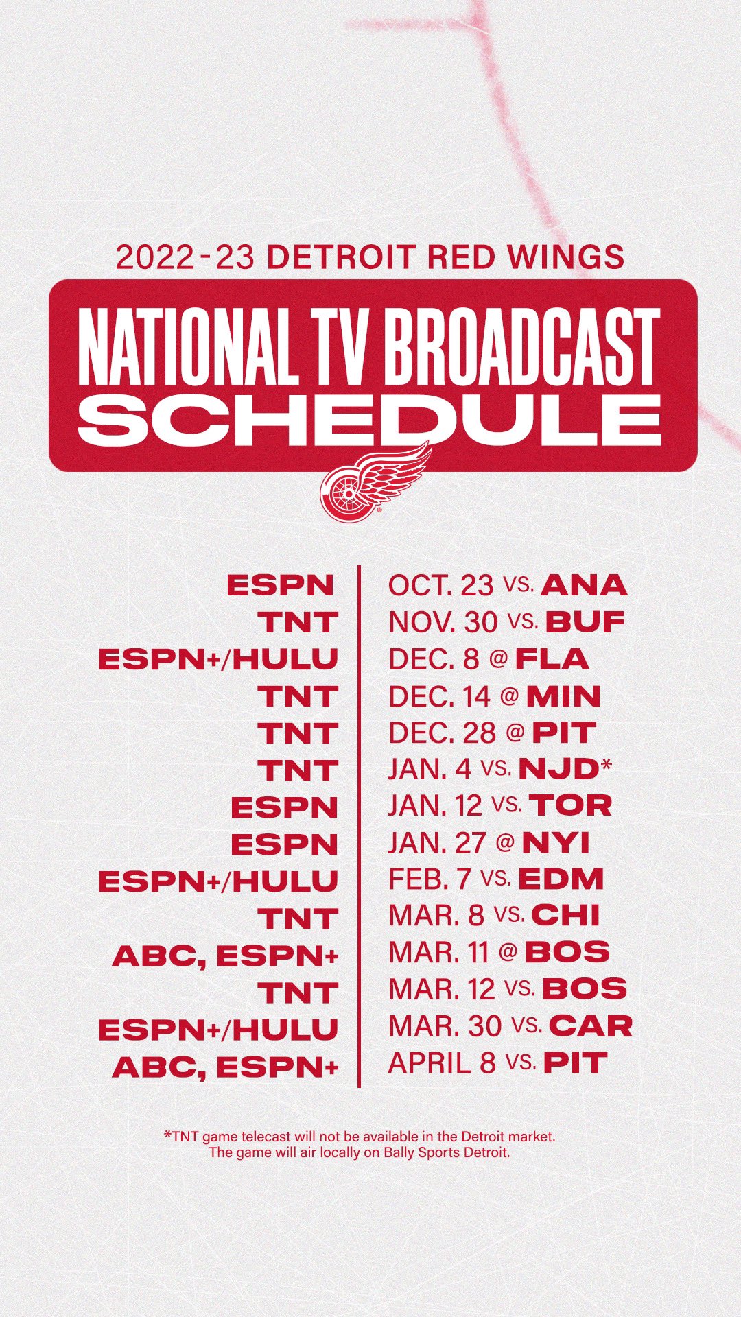 Detroit Red Wings - The 2022-23 broadcast schedule is here! 🗓️ »