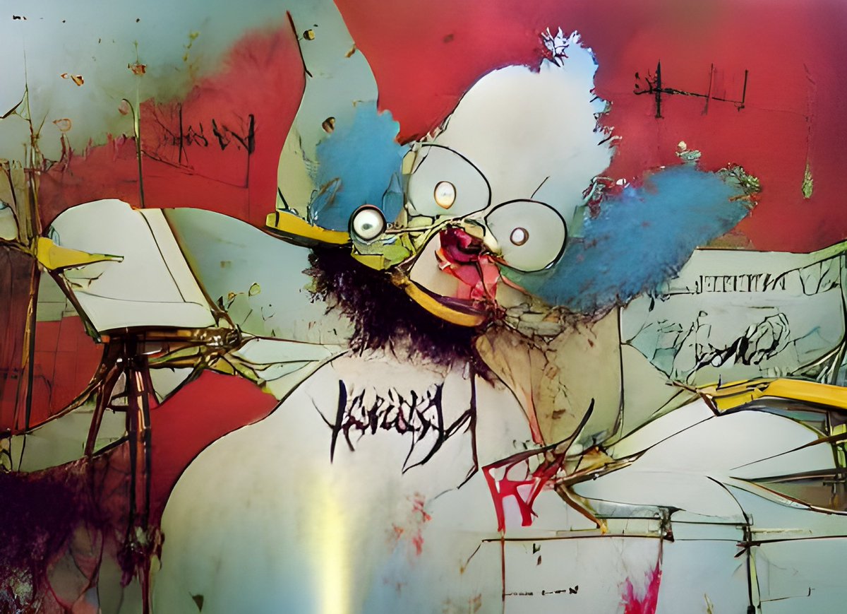 High_AI_Art's tweet photo. Krusty
1/1 #NFTs 
https://t.co/1xoj37iHVb https://t.co/Ghalln0gse