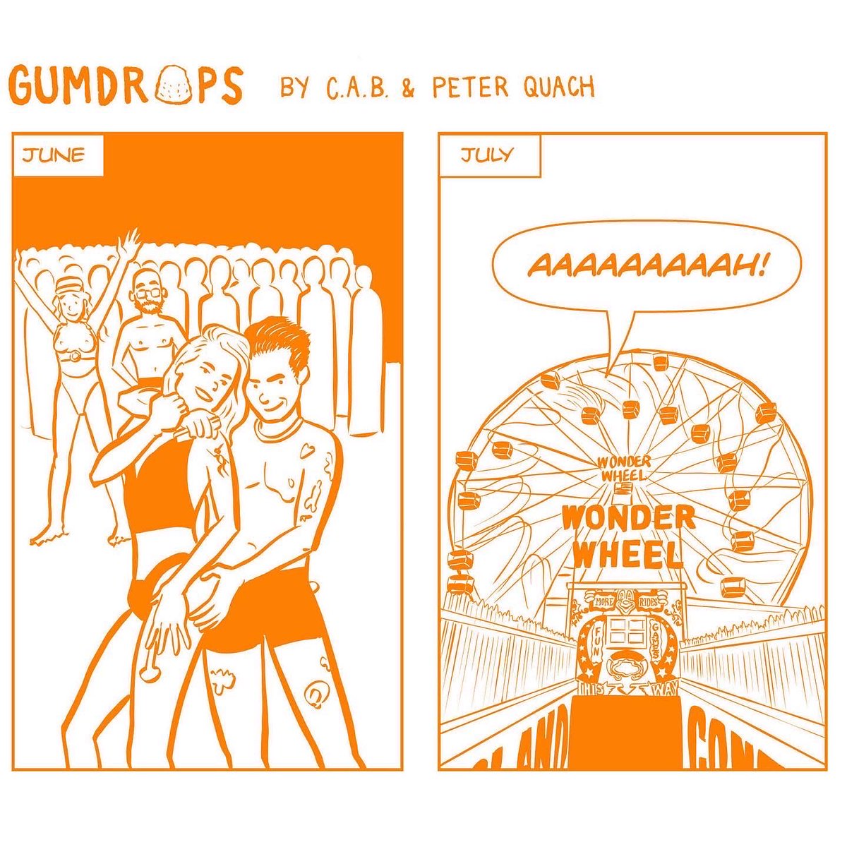 pbquach's tweet photo. The wonderful summer of ‘22. #comics #coneyisland #dykemarch #dinosaurs #governorsisland #acrophobia https://t.co/m2jHqTtW8A