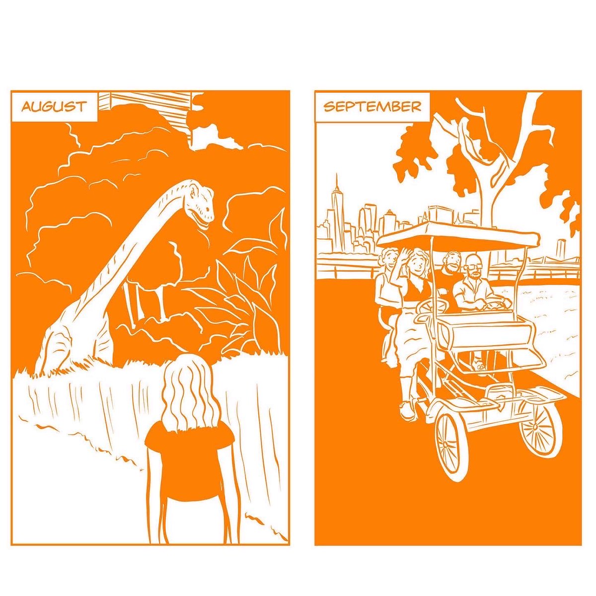 pbquach's tweet photo. The wonderful summer of ‘22. #comics #coneyisland #dykemarch #dinosaurs #governorsisland #acrophobia https://t.co/m2jHqTtW8A