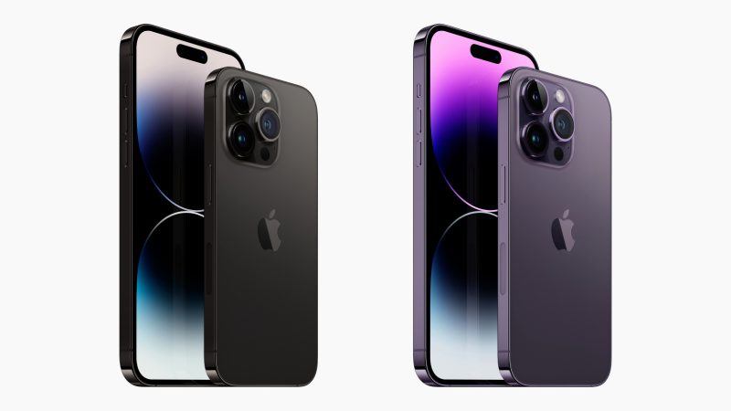 MacRumors's tweet photo. New iPhone 14 Pro Color Options: Space Black and Deep Purple https://t.co/zcvEwi7tlH by @hartleycharlton https://t.co/oQ4yZ2tKKO