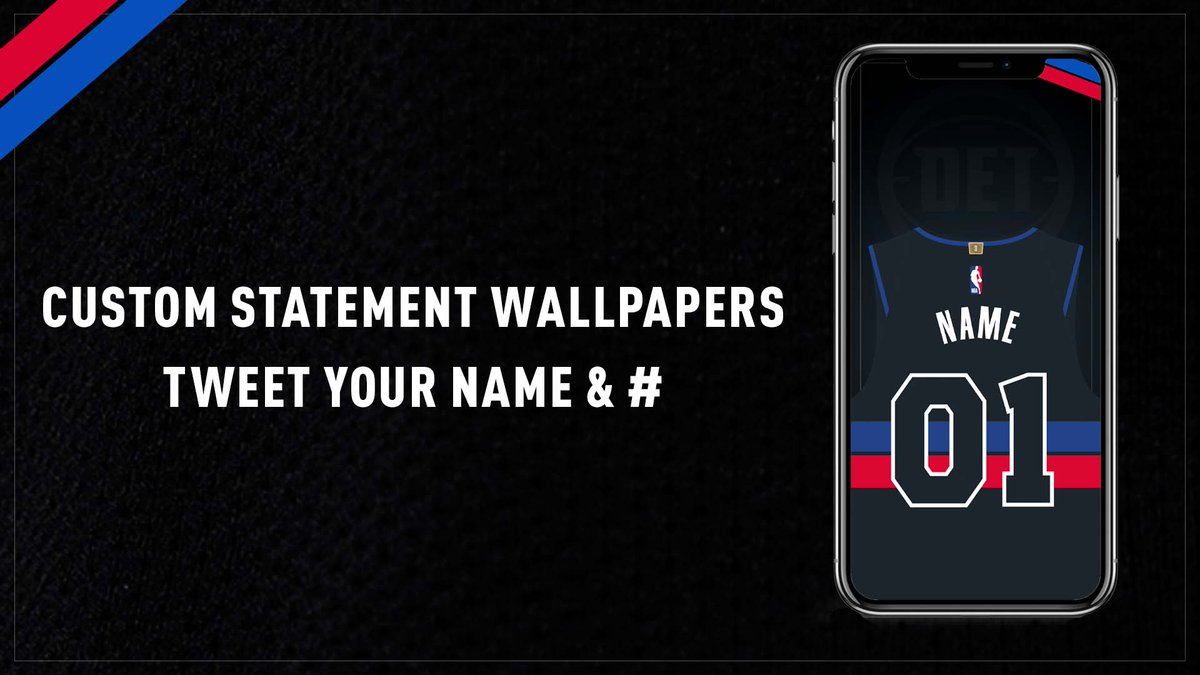 DetroitPistons's tweet photo. What's up #Pistons Fans! To celebrate this year's new Statement Edition Jersey, we are randomly selecting 20 fans to receive a custom wallpaper for #WallpaperWednesday!

To enter, Quote RT this tweet with:

 🔹Name
 🔹Number https://t.co/pw57JYbB9F