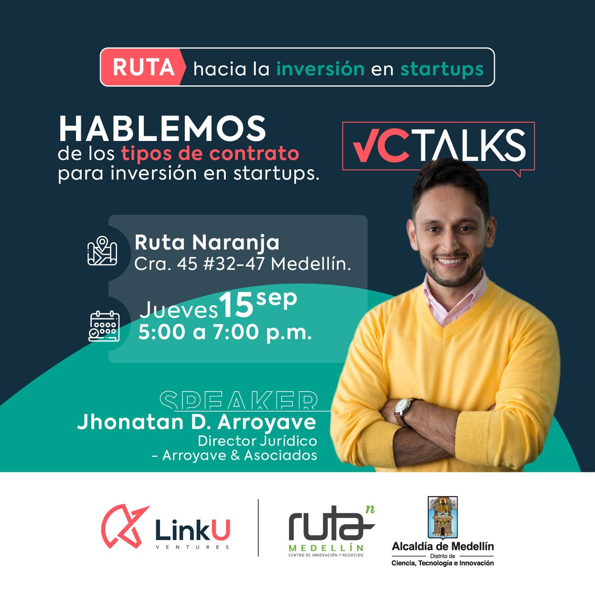 LinkU Ventures y <a href="/Ruta_N/">Ruta N</a>, nos unimos para mostrarte la Ruta hacia la inversión en Startups
El próximo jueves 15 de septiembre comienza este camino con nuestro VC Talks.

Inscríbete y asiste
forms.gle/wmS2SJoT7Yekoi…