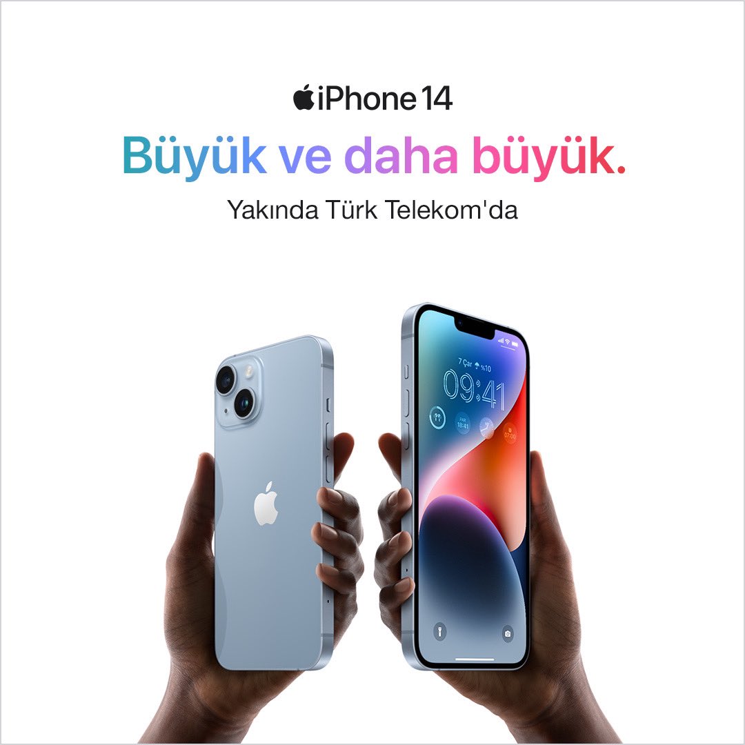 iPhone 14 ve iPhone 14 Plus. Büyük ve daha büyük. Yakında Türk Telekom Mağazaları’nda!
