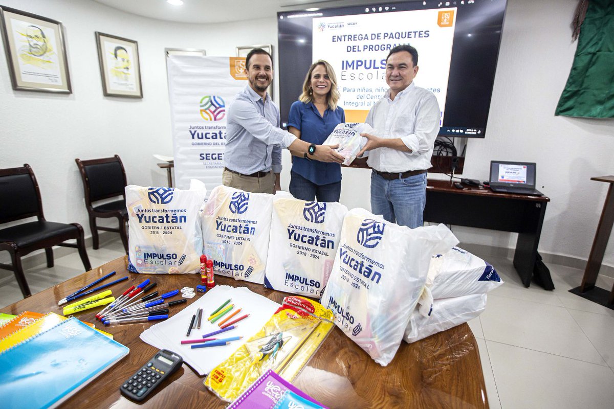 educacionyuc's tweet photo. Por iniciativa del Gobernador @MauVila, entregamos 44 paquetes del programa #ImpulsoEscolar para beneficiar a niñas, niños y adolescentes del Centro de Atención Integral al Menor en Desamparo #Caimede. https://t.co/WVSCmNYVFw