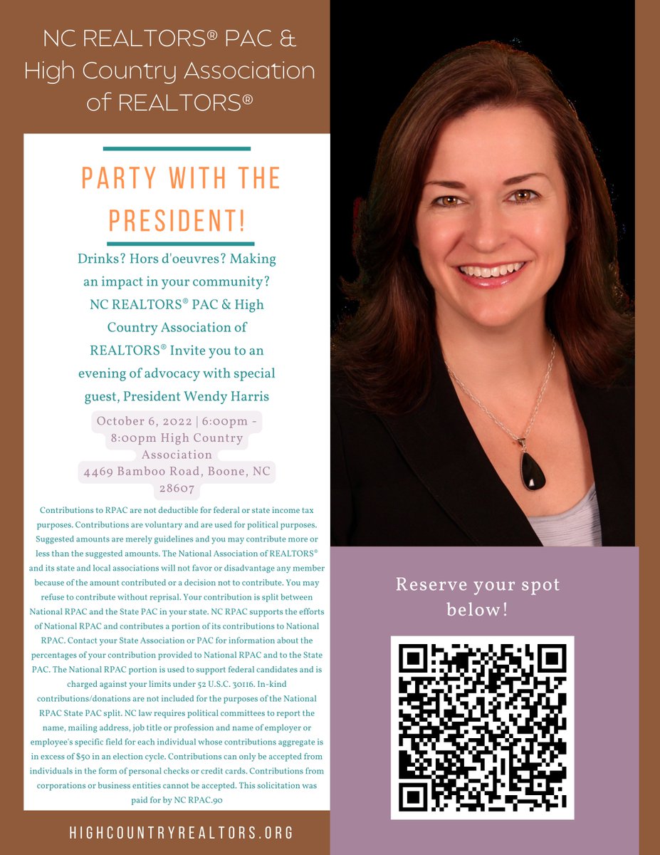 HighCountry_NC's tweet photo. This is your reminder to sign up for an evening of advocacy with special guest, Wendy Harris!
.
#HCAR #REALTOR #REALTORLIFE #HIGHCOUNTRY #LOVEBR #PARKWAYTOWN #BLUERIDGEOUTDOORS #BLUERIDGEMOUNTIANLIFE #HIGHCOUNTRYNC #OURSTATEMAG #BLUERIDGEMOUNTAINLIFE #APPALCHIANMOUNTAINS https://t.co/PVJDTRiIfX