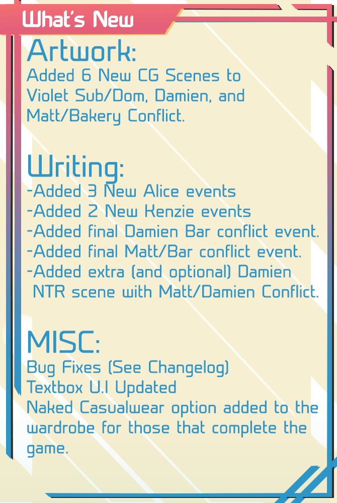 HizorG's tweet photo. Been a while it feels like, but I'm here to announce that the next version of Uni has been released with new content! Version 0.43.103b is currently available on our Patreon!
https://t.co/n9ZF7DYgsW https://t.co/YH4eJ0fPA5