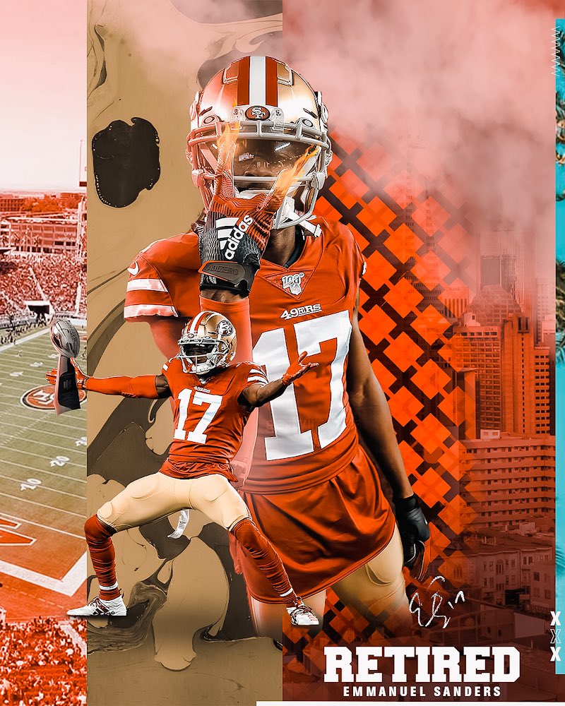 GfxShayaan's tweet photo. Emmanuel Sanders retirement graphic! 

#emmanuelsanders #Broncos #49ers #nfl #sports #football #ninergang #sanders #NFL https://t.co/YqGGXJxoxy