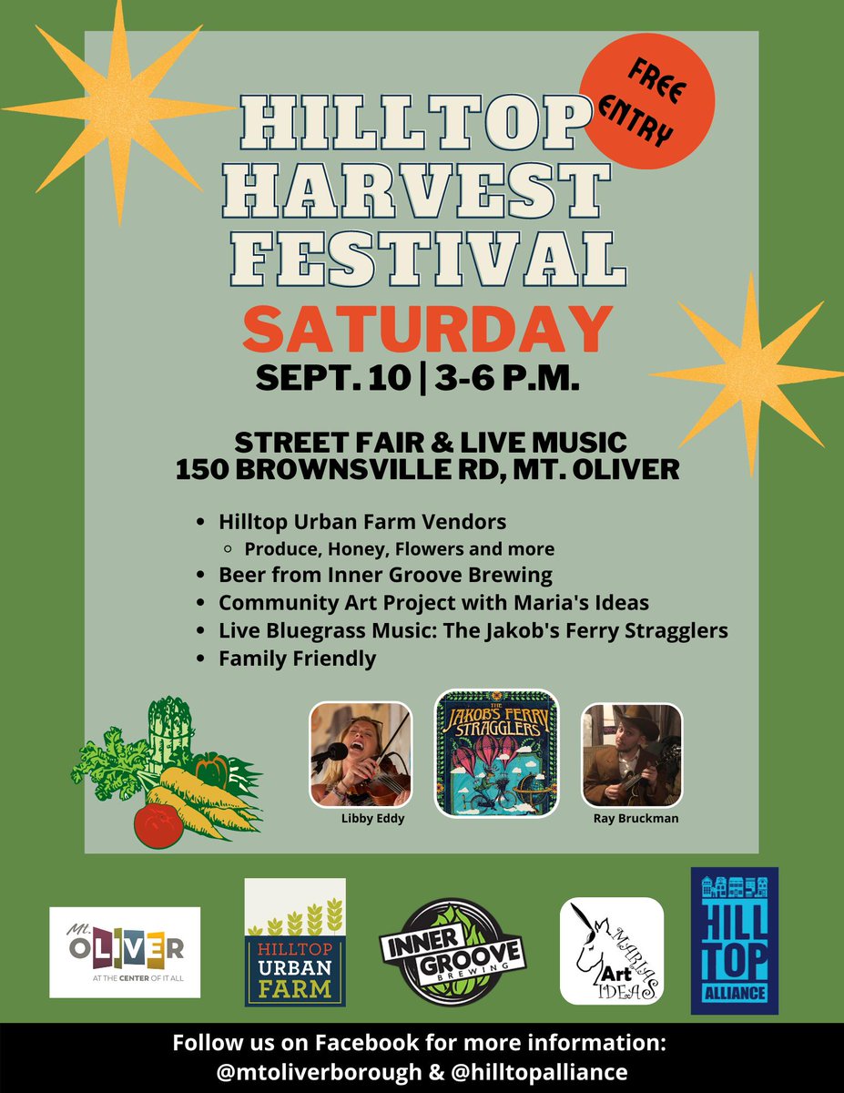 Grow Pittsburgh (@growpittsburgh) on Twitter photo Mount Oliver Borough, <a href="/HilltopAlliance/">Hilltop Alliance</a> and <a href="/HilltopUrbanFrm/">HilltopUrbanFarmPGH</a> host the first Hilltop Harvest Fest this Saturday.
facebook.com/events/5023714… Mount Oliver Borough, <a href="/HilltopAlliance/">Hilltop Alliance</a> and <a href="/HilltopUrbanFrm/">HilltopUrbanFarmPGH</a> host the first Hilltop Harvest Fest this Saturday.
facebook.com/events/5023714…