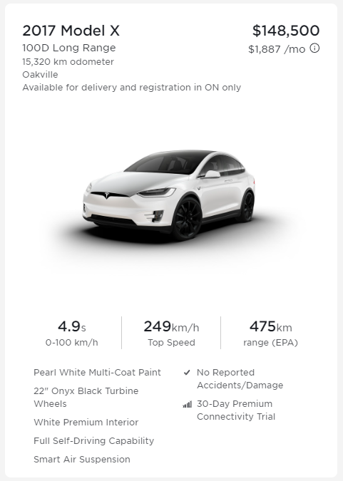 Drive Tesla π¨π¦ on Twitter: "Tesla has some used inventory in Canada for
