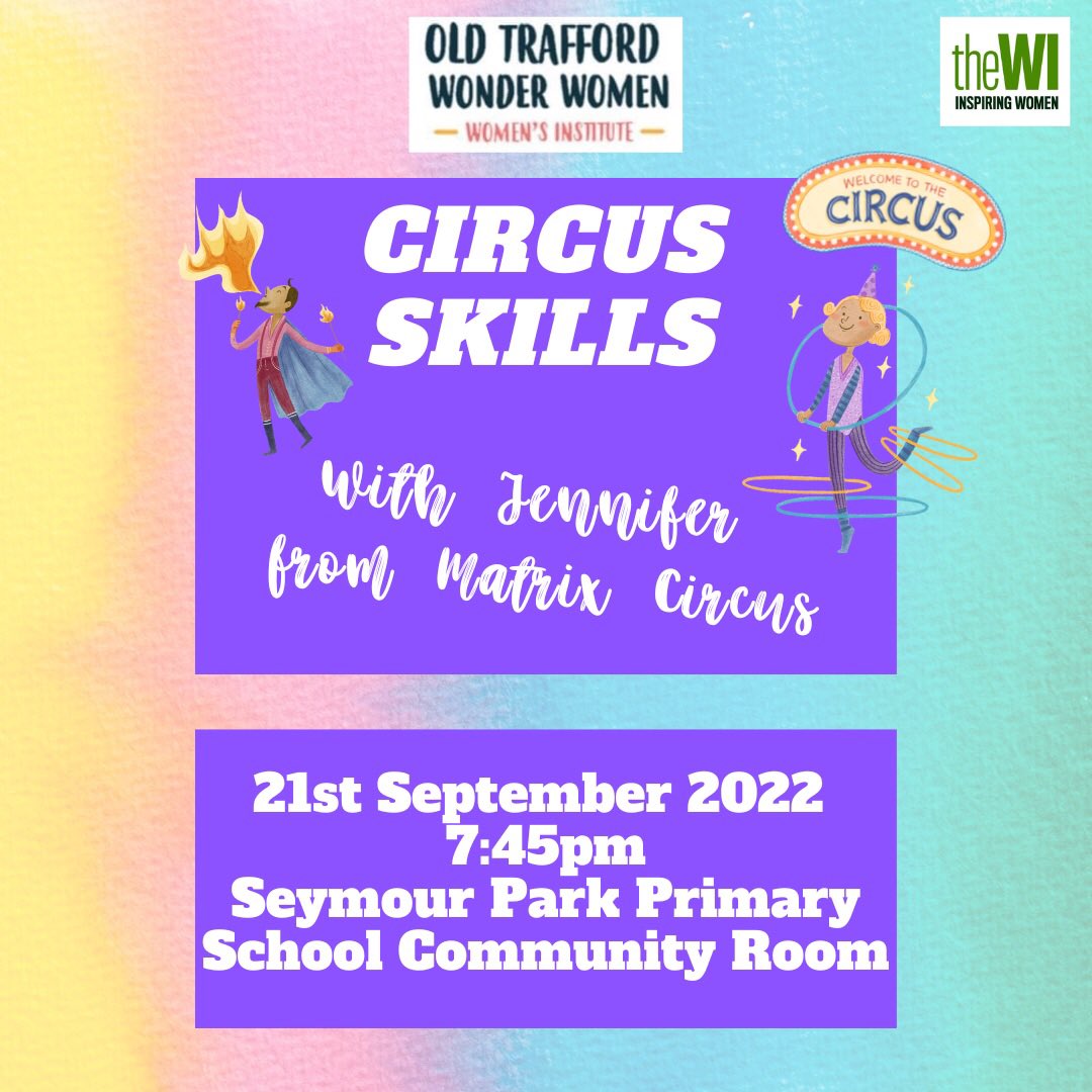 We’re back after the summer break with a super exciting meeting!

Join us on September 21st for circus skills with Matrix Circus.

🎪🤹‍♀️🤸‍♀️