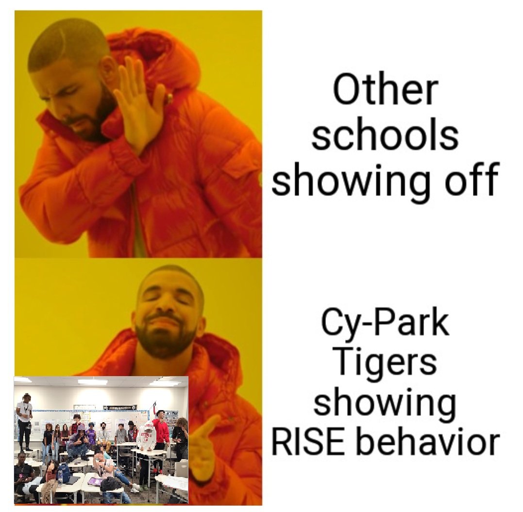 LeonhardtMrs's tweet photo. Teacher Challenge: School pride means that we take ownership of our actions and behaviors on campus. We support our classmates, keep a positive attitude, and demonstrate RISE behaviors! #CyParkPride #RiseUp @CypressParkHS https://t.co/rzg8gPIm06