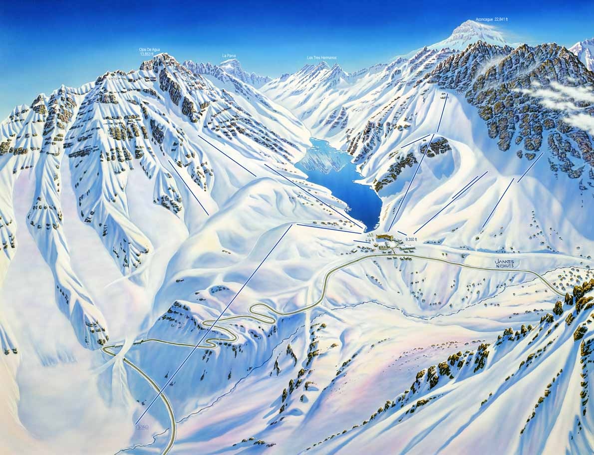 JamesNiehues's tweet photo. .@SkiPortillo in the Andes presents one of the most beguiling landscapes I’ve painted. Portillo has no shortage of vistas to strike awe in any skier or snowboarder’s heart. 
•⁠
#SkiPortillo
#OnlyInPortillo
#ChileTravel
@chiletravel https://t.co/PdyIilD8zT