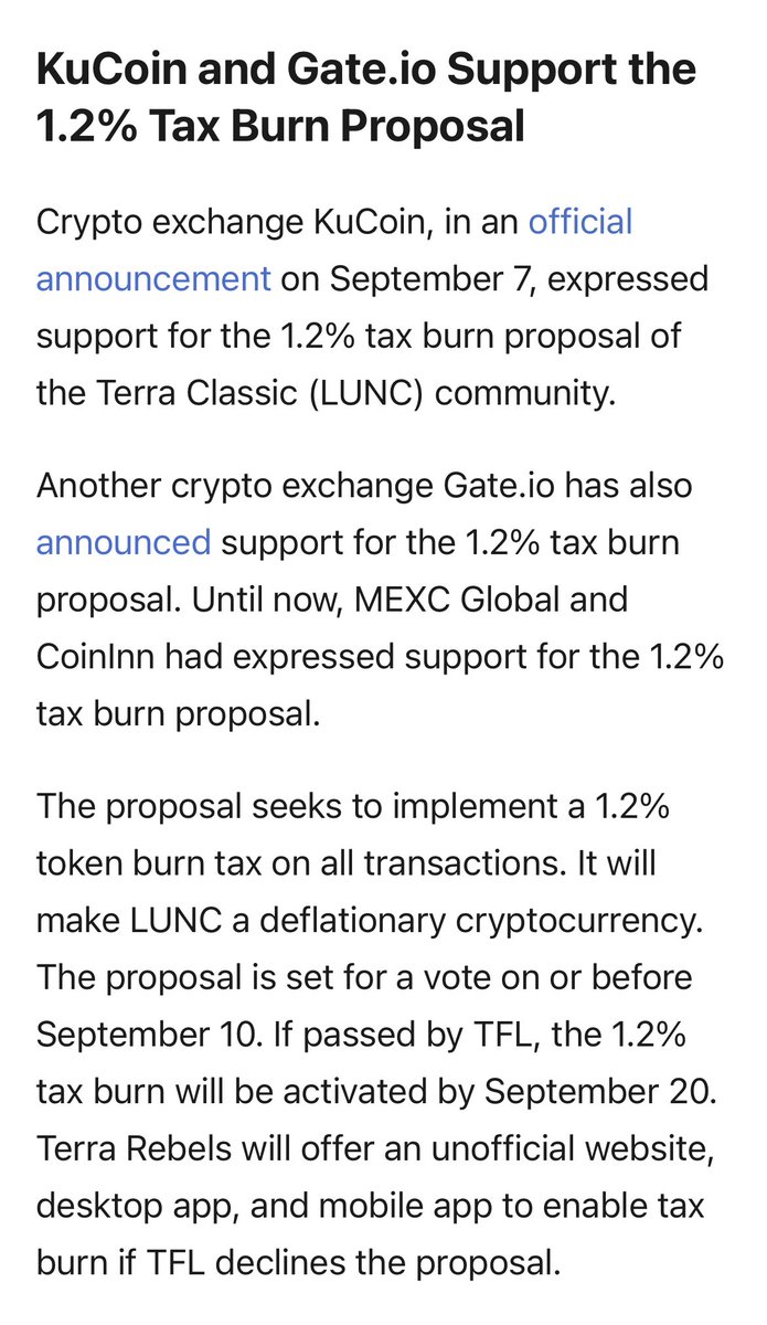 LunaClassicHQ's tweet photo. Now we’re waiting for TFL to Approve 

RT if you want #TFL to approve #LUNC TAX BURN 🔥 

 @gate_io  and @kucoincom  support The tax burn 🔥 
#LUNC #LunaClassicHQ #LunaClassicBurn 

🙏🙏🙏🙏🙏🙏🙏🙏🙏🙏🙏🙏🙏🙏🙏🙏 https://t.co/DOmfdzdd4A