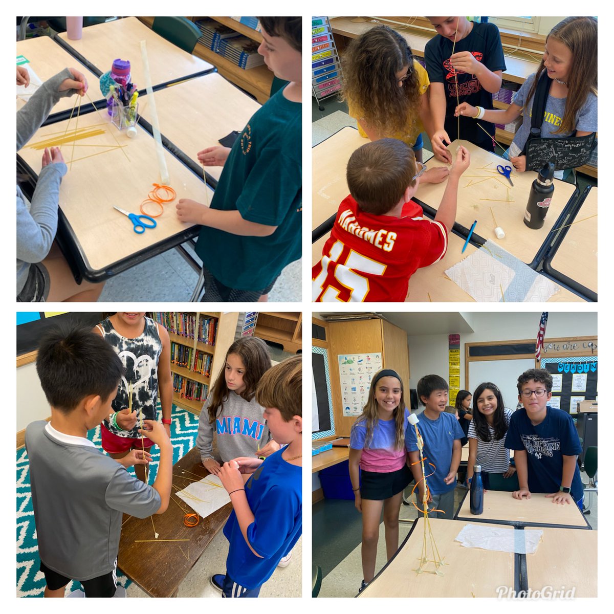 QRS_Marty's tweet photo. Marshmallow Challenge! Students worked together to build the tallest freestanding structure. #5M #qrspride https://t.co/K6qZBCN1nq