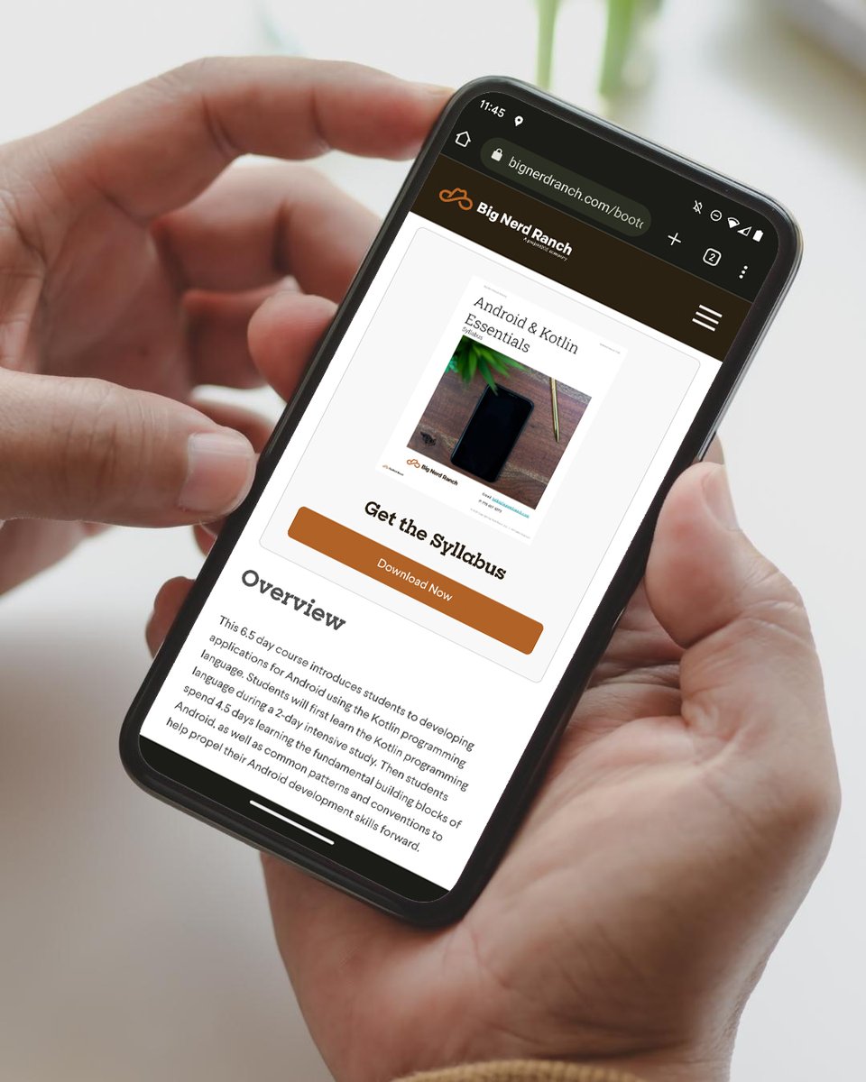 bignerdranch's tweet image. Want to write Android applications? Our Android and Kotlin Essentials online bootcamp later this month is just what you need.

Register today: bit.ly/3BjrTvG.

#BigNerdRanch #CodingBootcamp #MobileAppDevelopment #AndroidDevelopment