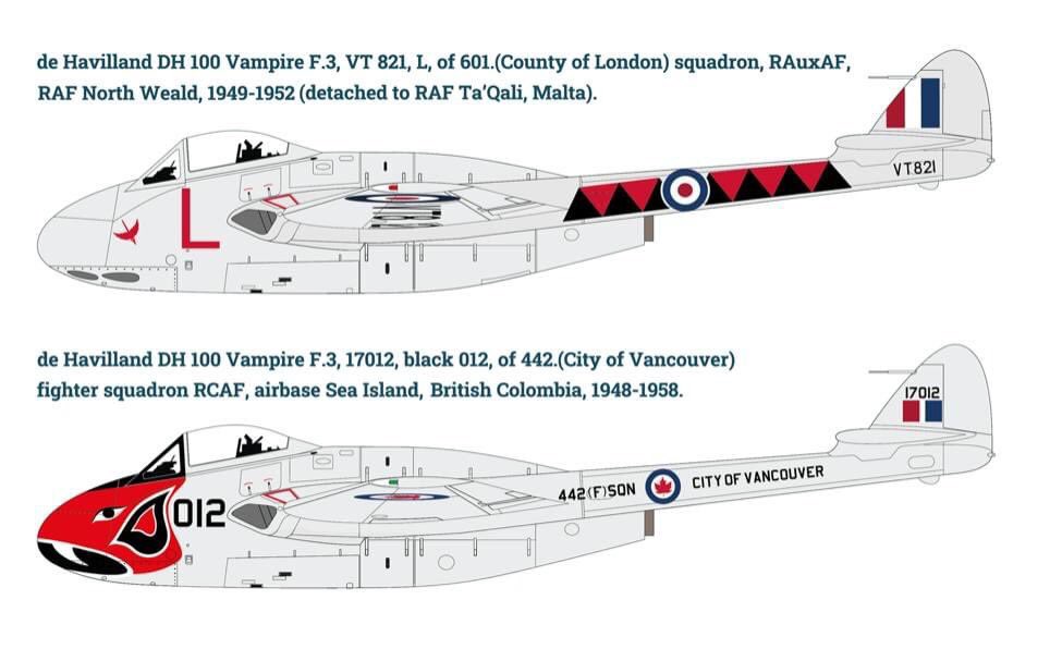 WWHobbies's tweet photo. Infinity Models' NEW 1/32 de Havilland Vampire is now IN STOCK!
Includes decals for RCAF 442 "Vancouver" Sqn.
Availble in-store and online:
https://t.co/A0vwW3GEt1
#vampire #dehavillandvampire #dehavilland #vancouver https://t.co/RupV5ln19g