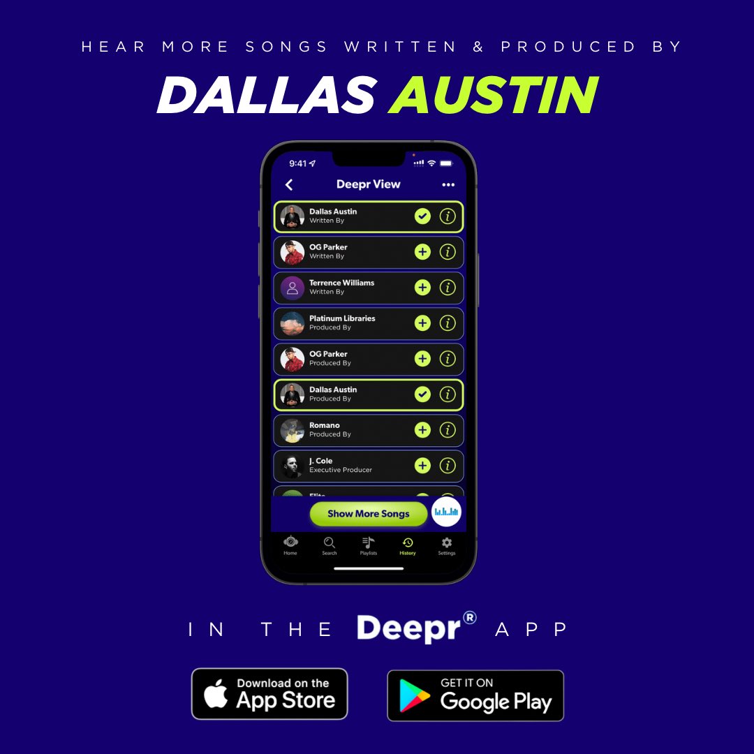 DeeprMusicApp's tweet image. Check out “Tatted” and #GoDeepr into @DALLASAUSTIN’s wide ranging discography on the Deepr app. 📲

🔗 Link in bio

#songwriter #songwriters #songwriting #producer #producers #music #rnb #musicdiscovery #musictech #musictechnology