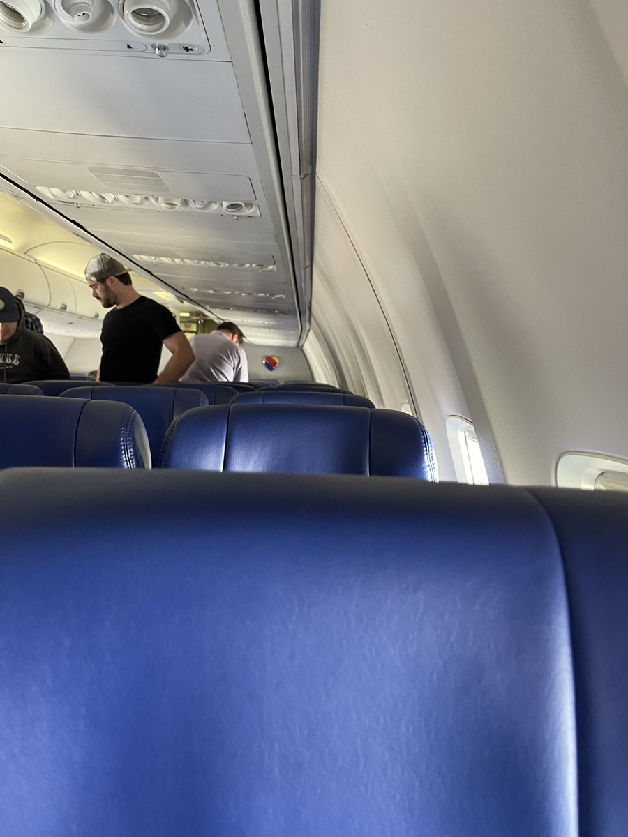austintexass's tweet photo. Made it on one of the few flights out of Austin! Was told they are canceling most flights out of Austin in the morning! Flight was supposed to leave at 6 am ended up leaving at 9:30 am @AUStinAirport @SouthwestAir https://t.co/R2hfklGdwM