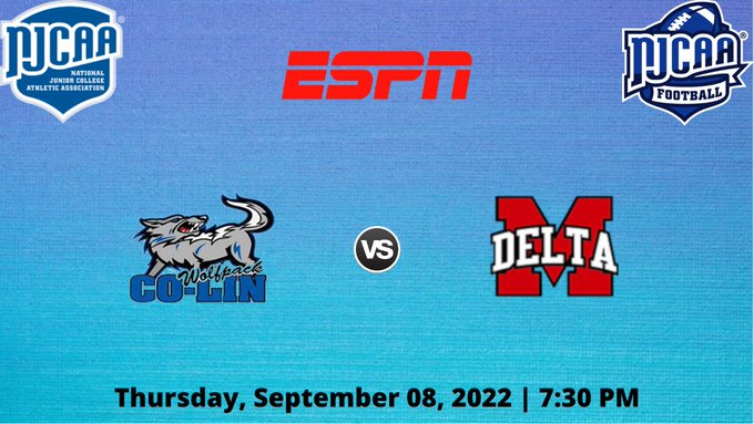 JucoFrenzy's tweet photo. Copiah-Lincoln vs Mississippi Delta NJCAA Football
🗓 September 08, 2022
⏰ 6:30 PM CDT
Live Game On: https://t.co/V6k2J8gp5g

@MDCCATHLETICS @CoachConner3 @ColeMarsh22 
@CoLinFootball @CoachDavisCLCC @BigJosh55_ @colinathletics @JordonMyles1 @coachbeall07 https://t.co/zxT4kICYap