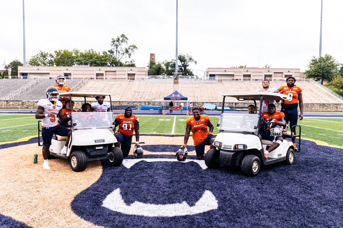 MSUBearsFB's tweet photo. Morgan State University football would like to thank the members of Omega Psi Phi Fraternity (Lambda Gamma Gamma chapter) and Baltimore Buggies for the golf carts to support the program. 

#MorganStateFootball https://t.co/lHNEbF8sBv