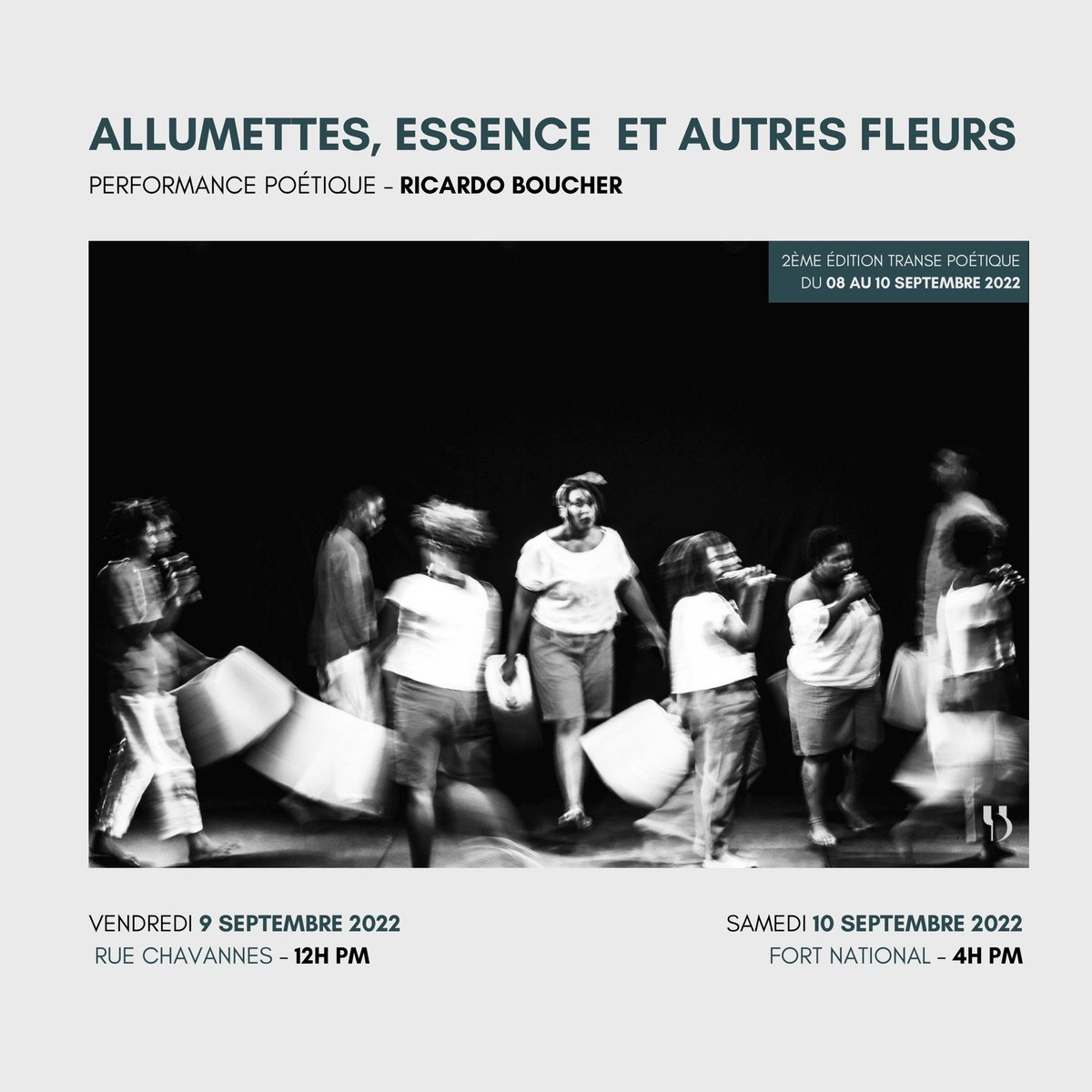 ALLUMETTES, ESSENCE ET AUTRES FLEURS
> De la mémoire des rues en feu de Port-au-Prince et de ses vibrations actuelles, nous captons des battements de vie, des effluves de rêves, de révolte et de liberté, par le biais du poème.
Performance poétique par <a href="/BmyRicardo/">Ricardo Boucher</a> 🔥