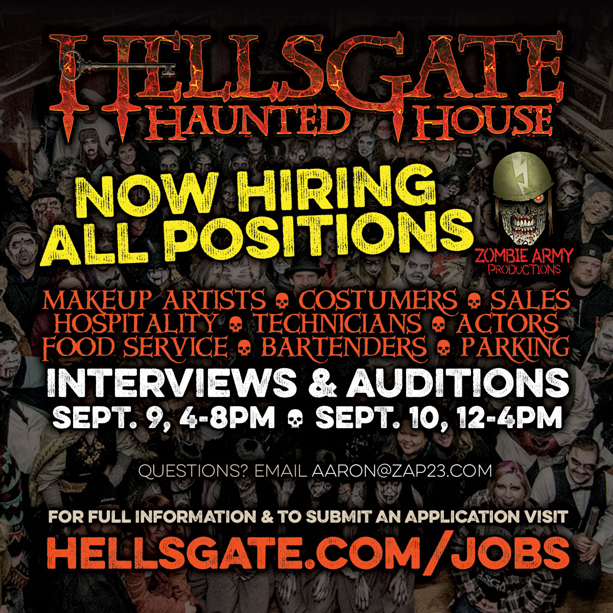 thezombiearmy's tweet photo. Friendly reminder, auditions for @FearHellsGate are this Friday and Saturday! https://t.co/WQMvKGkIGw