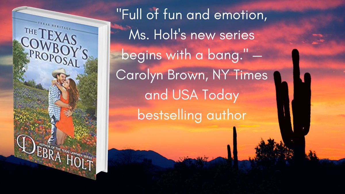 My new Texas Heritage Series launches 9/1 with The Texas Cowboy’s Proposal. "Full of fun and emotion, Ms. Holt's new series begins with a bang." — Carolyn Brown, NY Times &amp; USA Today bestselling author 
Get your copy at amzn.to/3wy1cAY or wherever you buy ebooks!