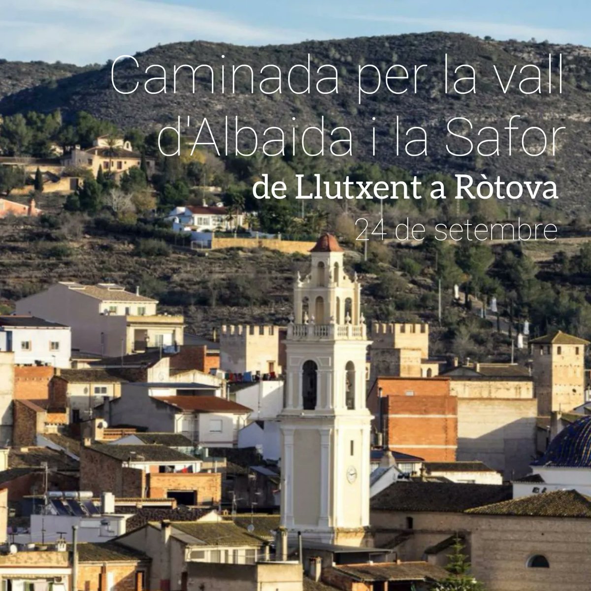 MagneticMarke's tweet photo. Inscripcions obertes per a la caminada del 24 de setembre, que anirà des de la preciosa Vall d'Albaida als bonics camins de la Safor: inici a #Llutxent i arribada a #Ròtova. Organitzada per @elcamipv

+detalls i inscripcions a: https://t.co/Yt3vGsugVZ

#senderismecultural #elcami https://t.co/5r6l22OTRL