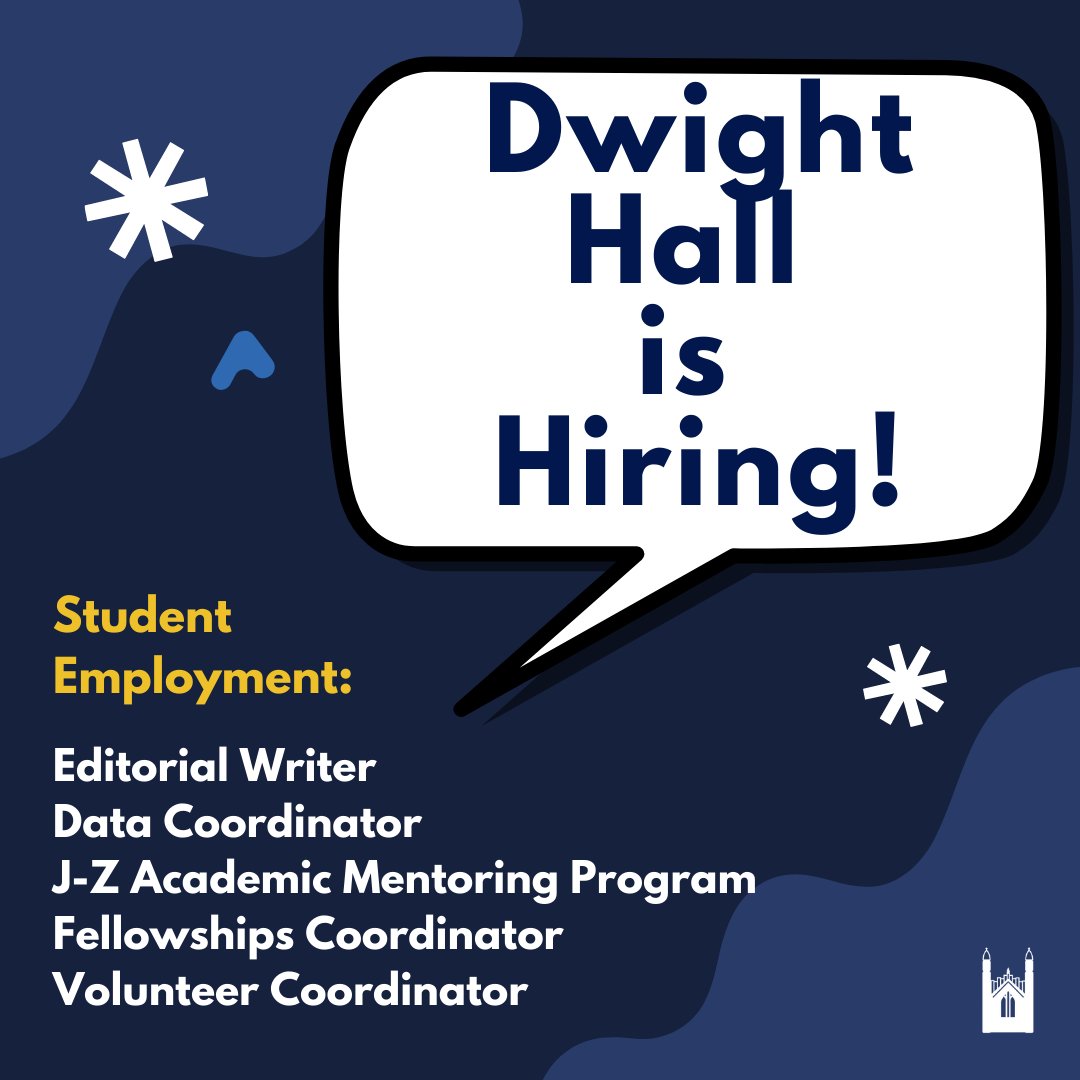 DwightHallYale's tweet photo. Looking for an on-campus job this semester? Dwight Hall is hiring!
Visit the link in bio to view position descriptions and to apply at Yale’s Student Employment website!
#changehappenshere #dwighthall #yale #newhaven #werehiring https://t.co/EMyJb0gbRC