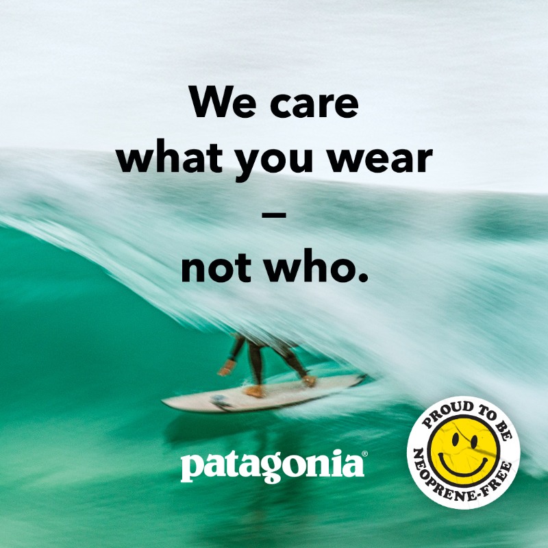 patagonia's tweet photo. We don't care what brand makes your Yulex® wetsuit—if you're not wearing neoprene, we're stoked.