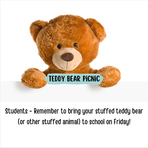 Grandparents Day/Teddy Bear Picnic Day at DTK6 this Friday! Students, invite your grandparents to come see you &amp; your work (8:30-10:30am) and don't forget to bring your Teddy Bears to read with in the afternoon!