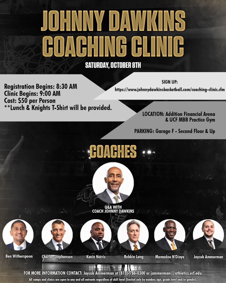 Almost a month away from the @Coach_Dawkins Coaching Clinic! 🏀 Reserve your spot now if you haven’t already #ChargeOn⚔️