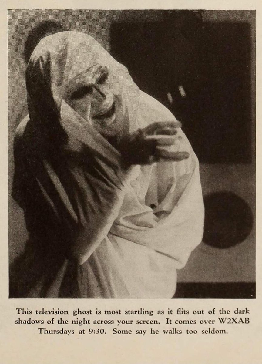 LamontATurner1's tweet photo. The Television Ghost, a program broadcast on mechanical television from W2XAB, New York from 1931-1933, is considered to be the first televised drama series. #EarlyTV https://t.co/1lNwlR1T7R
