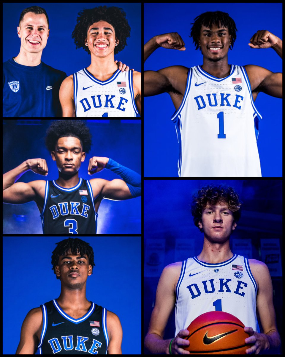 JoeTipton's tweet photo. Duke strengthens it’s No. 1 ranked recruiting class in 2023.

The Blue Devils five-man class features: 

5⭐️ Mackenzie Mgbako 
5⭐️ Sean Stewart
5⭐️ Caleb Foster 
5⭐️ Jared McCain
5⭐️ TJ Power https://t.co/FKOOavdbIh