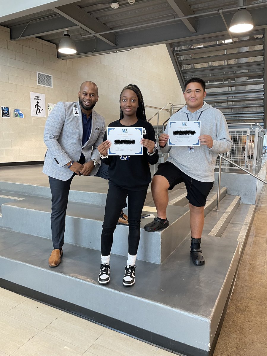 Jcm1st's tweet photo. Recognized for recognizing the value in leading well, and setting an example for others on campus in August! Congrats to you both but the job is not done. Keep pushing! #alphaamazing #watchthepack #wlmshumbleisd #8thgrade https://t.co/ZuNrTZd45A