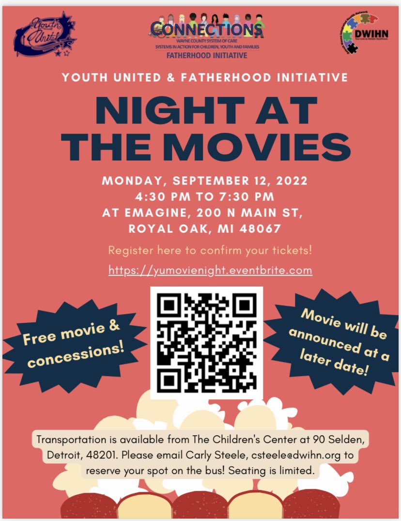 wcyouthunited's tweet photo. We are having a MOVIE NIGHT! Join us! Registration is open! Hope to see you all there #movie #emaginetheater #family #youthunited #community https://t.co/qNbfoceWTw